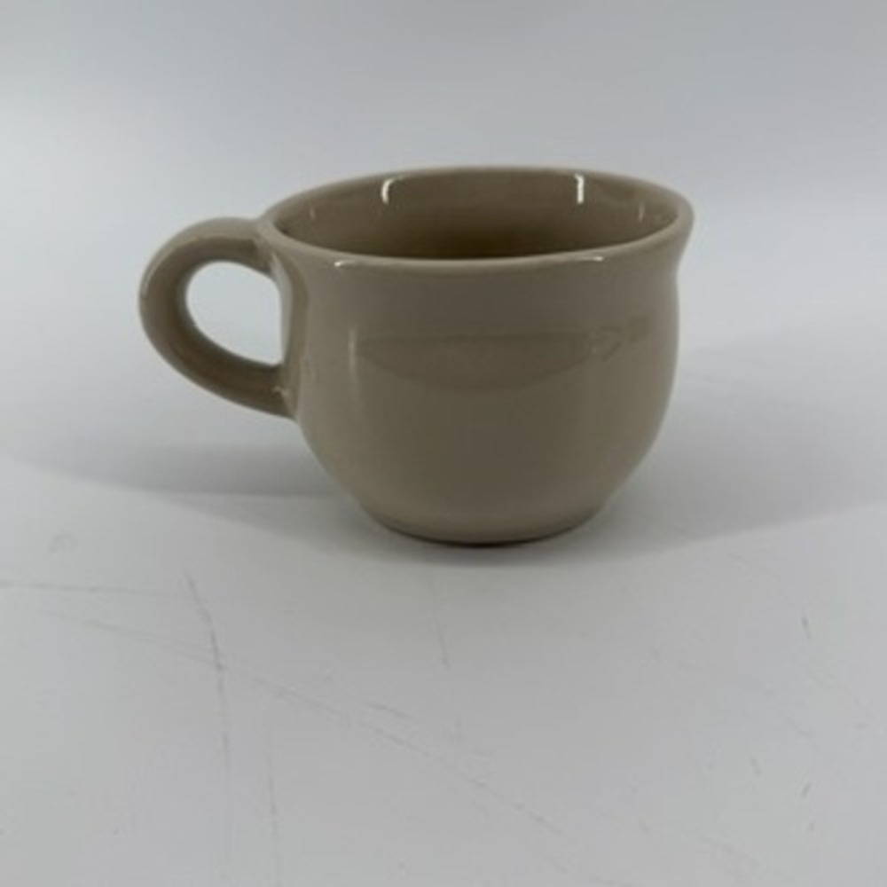 HENN Vintage Tan Beige Ceramic Coffee Mug Stoneware Tea Cup Glossy‎ Finish